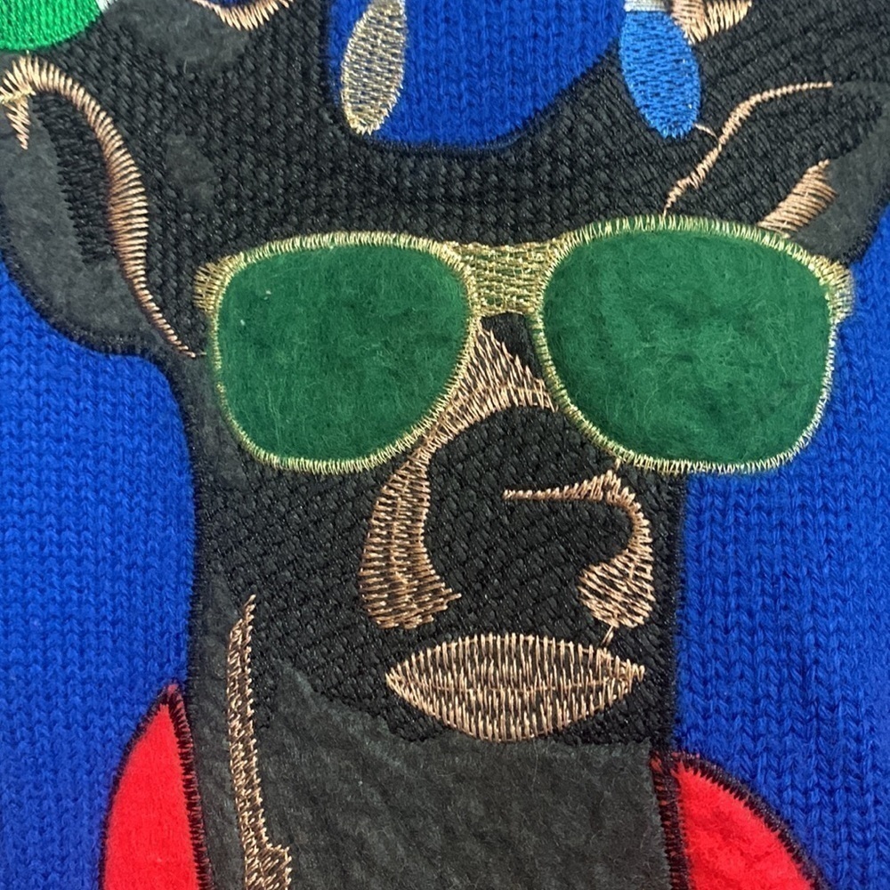 Jolly Sweaters | Blue “Bro Where’s The Party”Holiday Reindeer Unisex Sweater L - Picture 10 of 17